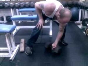 60 l/b One Finger Dumbell Curl (wow gotta see this)