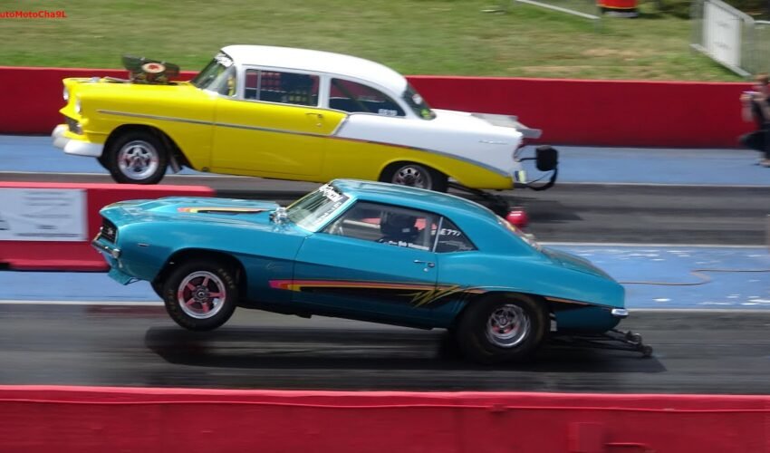 Drag Racing Old School Muscle Cars at US41 Dragstrip Indiana