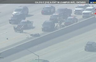 High-speed motorcycle chase ends in violent crash on Southern California freeway