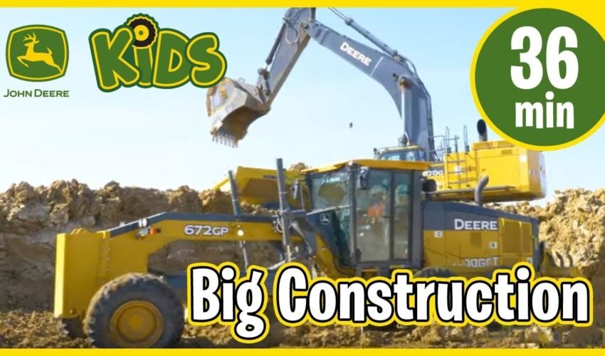 John Deere Kids | Real Big Construction Vehicles Working with Music & Song