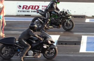Nitro Hayabusa vs H2 Ninja and GSXR – motorbikes drag racing