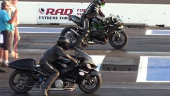 Nitro Hayabusa vs H2 Ninja and GSXR – motorbikes drag racing