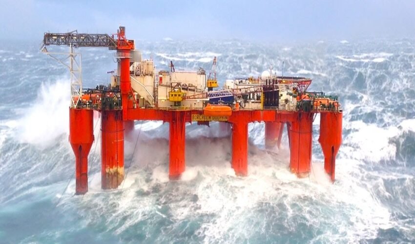 Oil Rigs Caught in Monster Waves