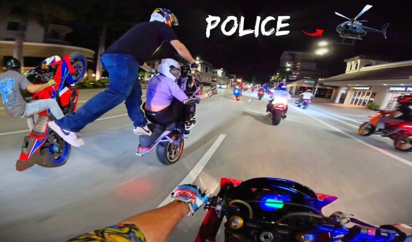 The INSANE Night Riders Of Southern Florida! (Police Helicopter Chase)
