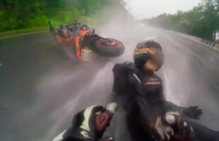 Bike Saves Girlfriend After Crash In Rain Great Partner