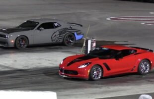 Hellcat vs Z06 Corvette – drag racing