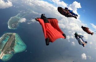 Wingsuit Flying over the Maldives Islands