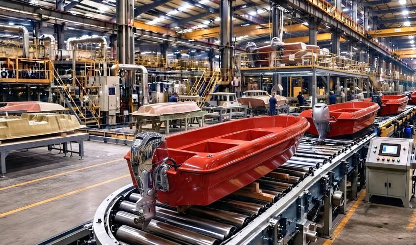 Incredible Manufacturing Process Of Making Fiberglass Boat In A Factory