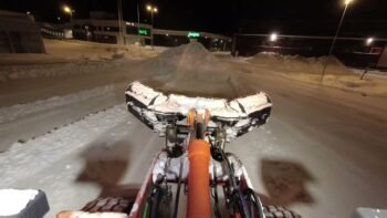 Snow plowing 25/26 seasons last snow | Hitachi Zw220