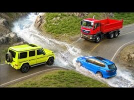 Cars vs Fast Flowing River Challenge #8 in BeamNG Drive!