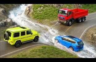 Cars vs Fast Flowing River Challenge #8 in BeamNG Drive!
