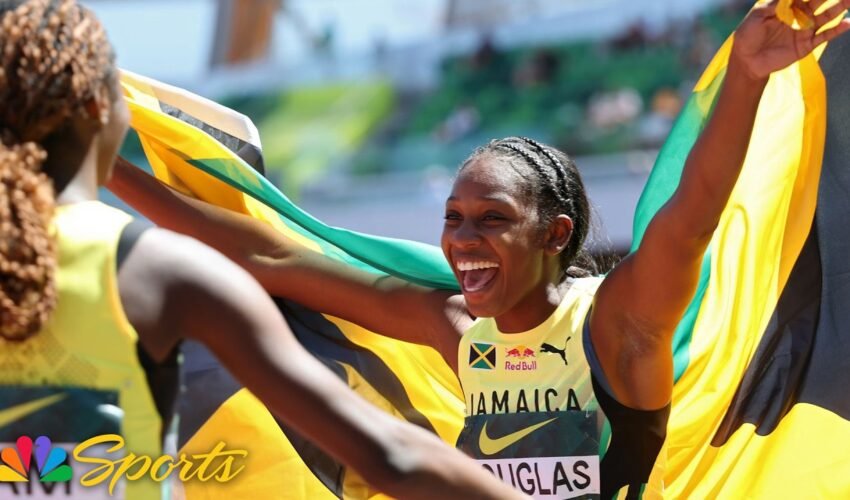 Jamaica takes gold, world lead in the U20 women's 4×100 at worlds | NBC Sports