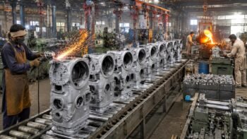 Mass Production of Heavy-Duty Gearbox Housings | Industrial Manufacturing Process