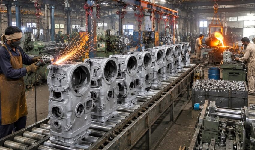 Mass Production of Heavy-Duty Gearbox Housings | Industrial Manufacturing Process