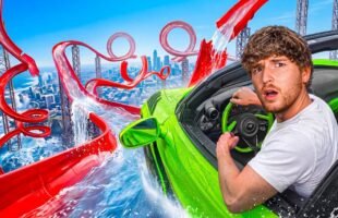 Testing CARS vs HUGE WATERSLIDES..