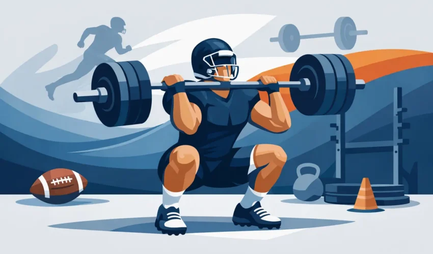 Football Players Olympic Lifting for Real Power