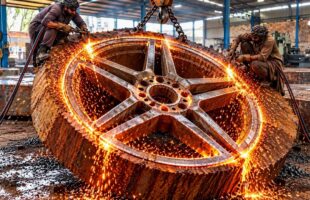 HOW ALLOY WHEELS ARE MADE FROM MASSIVE METAL BLOCKS | AMAZING INDUSTRIAL MANUFACTURING PROCESS!