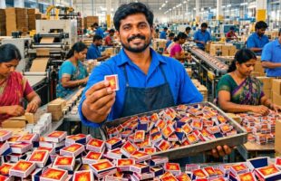 HOW MATCHSTICK BOXES ARE MADE IN A FACTORY | AMAZING MATCHBOX MANUFACTURING PROCESS!