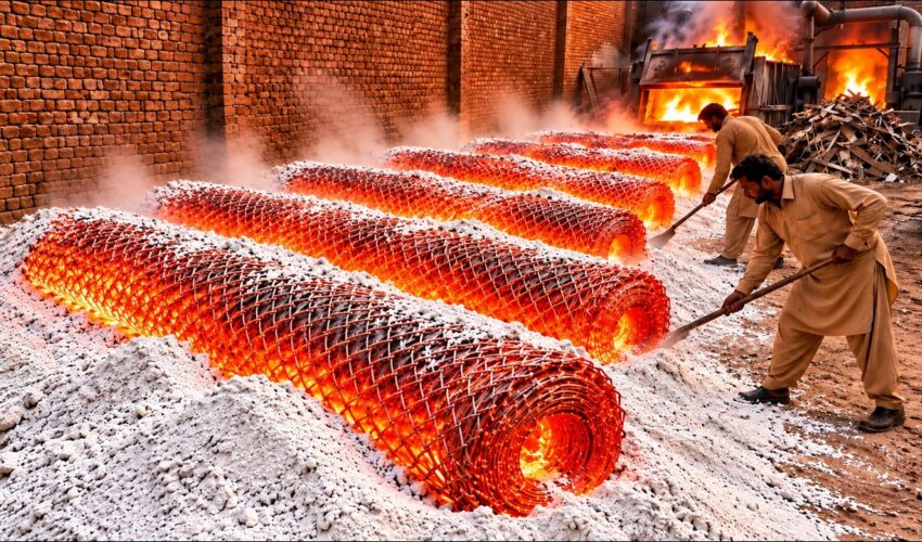 HOW STEEL WIRE COILS BECOME MESH ROLLS | WIRE MESH MANUFACTURING PROCESS!