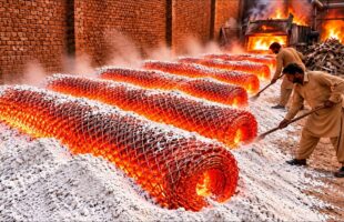HOW STEEL WIRE COILS BECOME MESH ROLLS | WIRE MESH MANUFACTURING PROCESS!